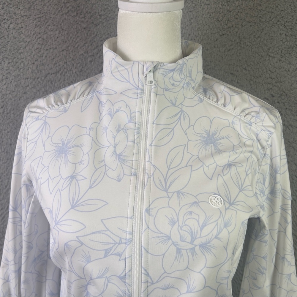 G Fore Jacket Womens Extra Small White Blue Floral Full Zip Performance Golf - Picture 2 of 10